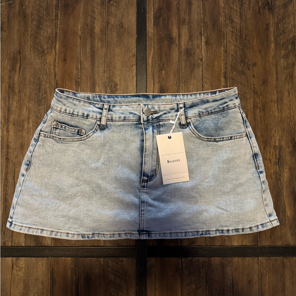 Light Blue Denim Mini Skirt